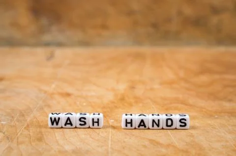 Cube words on the wooden table Stock Photos