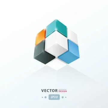 Cube Worm View  orange, blue and black Stock Illustration