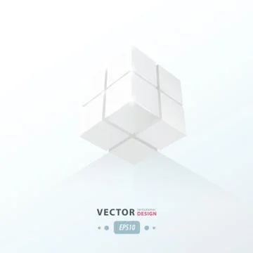 Cube Worm View white color Stock Illustration