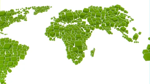 Cubearth Map - Green (HD) Stockbeeldmateriaal 32008849