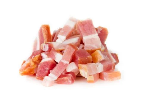 Cubed bacon isolated Foto stock