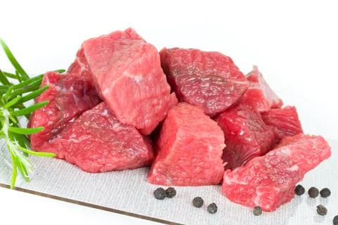 Cubed beef isolated Foto stock