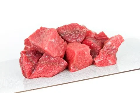 Cubed beef isolated Stock Photos
