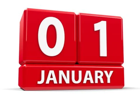 Cubes 1th January Stock Illustration