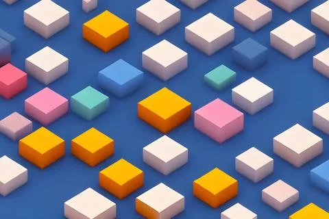 Cubes, 3D background, abstract circuit board 스톡 일러스트
