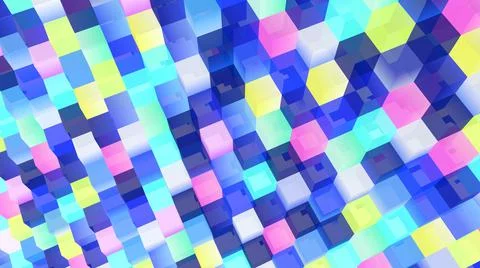 Cubes 3d background. Geometric wallpaper. 3d blocks. Glass shapes. Stock-Illustration