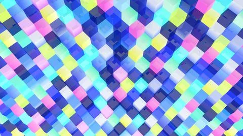 Cubes 3d background. Geometric wallpaper. 3d blocks. Glass shapes. Stock-Illustration