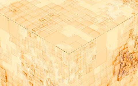 Cubes and materials, circuits structure, 3d rendering. Stock Illustration