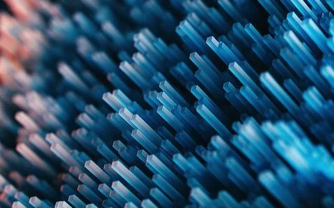 Cubes and materials, materials science and technology, 3d rendering. Stock Illustration