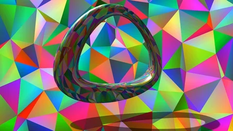 Cubes and Ring - (3D Moving Abstract Object - for Presentations) Stock Footage 124662256