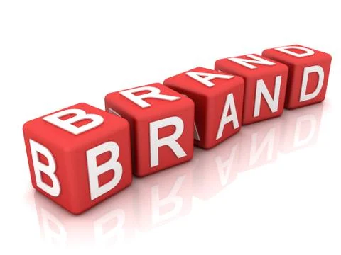 Cubes and text Brand Stock Illustration