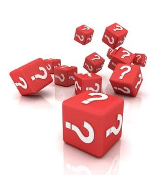 Cubes and text Question mark Stock Illustration