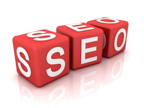 Cubes and text SEO Stock Illustration