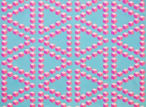 Cubes and triangles pattern texture mesh illustration. Stock Illustration