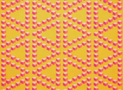 Cubes and triangles pattern texture mesh illustration. Stock Illustration