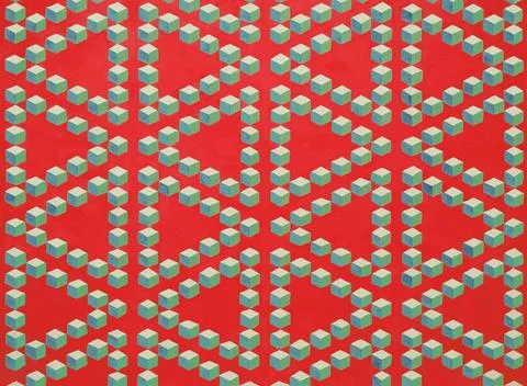 Cubes and triangles pattern texture mesh illustration. Stock Illustration