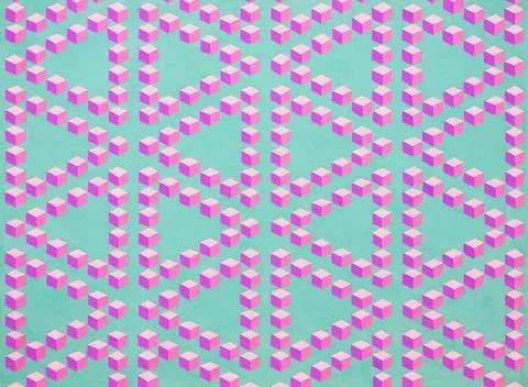 Cubes and triangles pattern texture mesh illustration. Stock Illustration