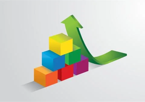 Cubes With Arrow Stock Illustration