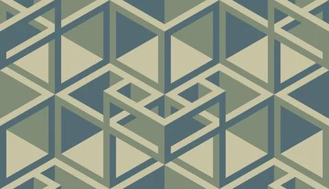 Cubes. Art Deco. Seamless 3D pattern for design. Stock Illustration