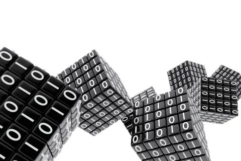 Cubes with binary numbers Stock Illustration