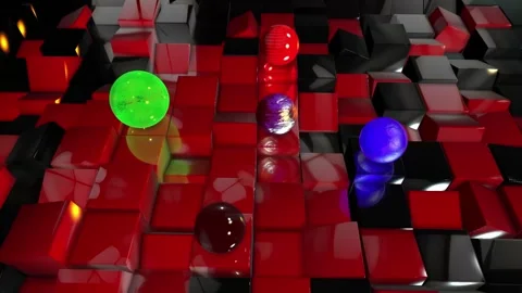 Cubes Blac and red 4k looped animation Stock Footage 265008147