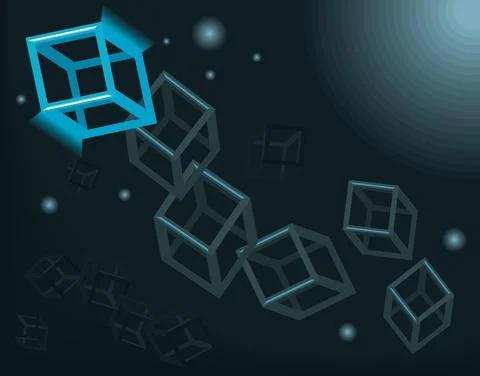 Cubes in black technology Stock Illustration