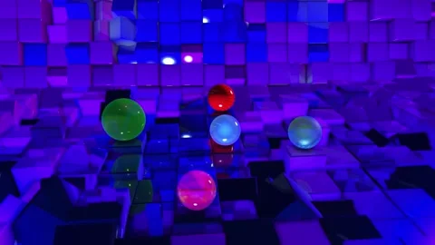 Cubes Blue final Stock Footage 266685141