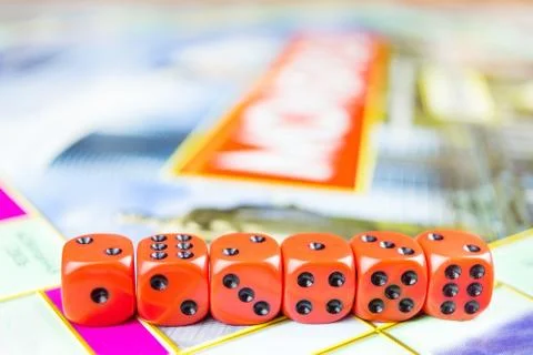 Cubes on the board game Stock Photos