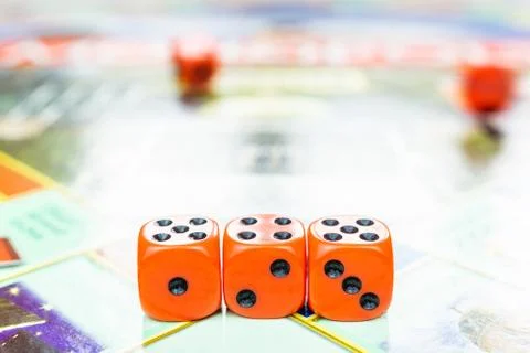 Cubes on the board game Stock Photos