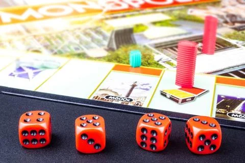 Cubes on the board game Stock Photos