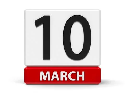Cubes calendar 10th March Stock Illustration