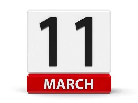 Cubes calendar 11th March 库存插图