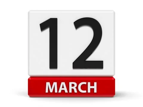 Cubes calendar 12th March Stock Illustration