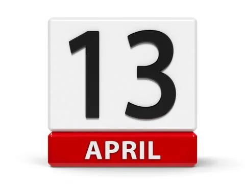 Cubes calendar 13th April Stock Illustration