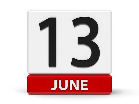 Cubes calendar 13th June Stock Illustration