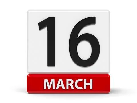 Cubes calendar 16th March Illustrazione stock