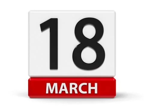 Cubes calendar 18th March Stock Illustration