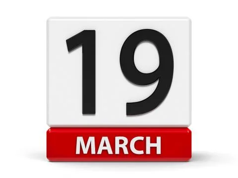 Cubes calendar 19th March Stock Illustration