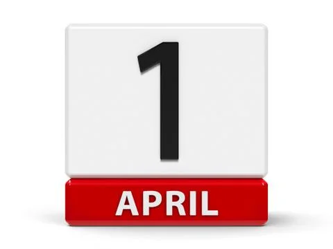 Cubes calendar 1st April Stock Illustration