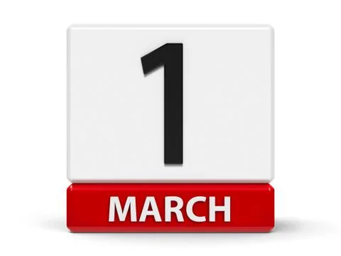Cubes calendar 1st March Stock Illustration