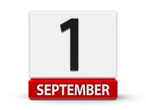 Cubes calendar 1st September Stock Illustration