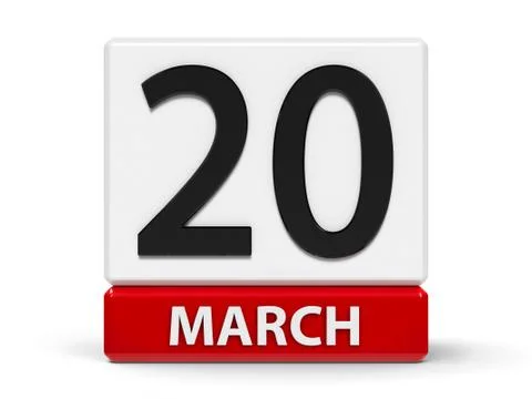 Cubes calendar 20th March Stock Illustration