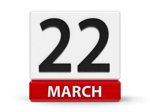 Cubes calendar 22nd March Stock Illustration