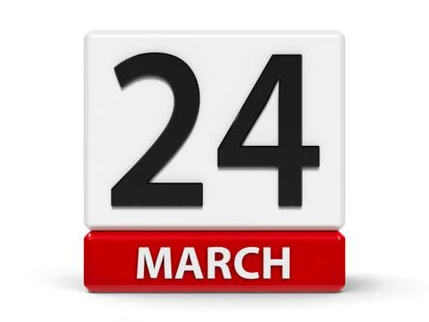 Cubes calendar 24th March Stock Illustration