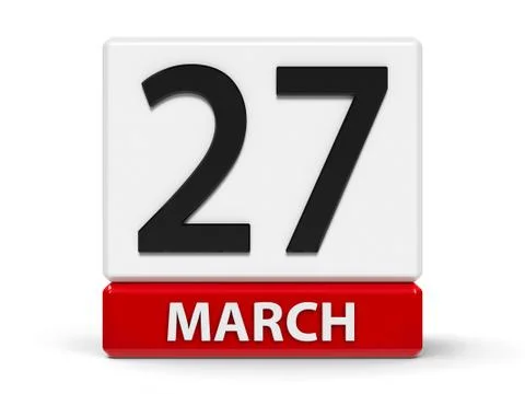 Cubes calendar 27th March Stock Illustration