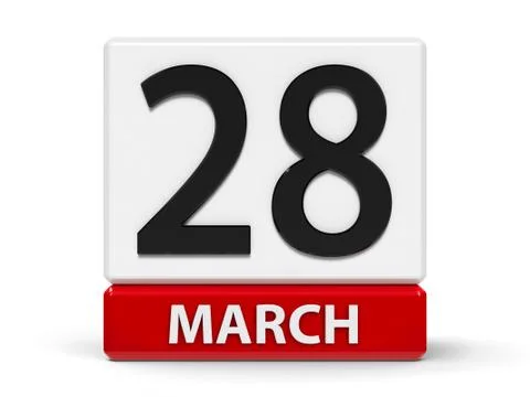 Cubes calendar 28th March Stock Illustration