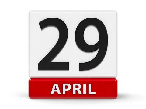 Cubes calendar 29th April Stock Illustration
