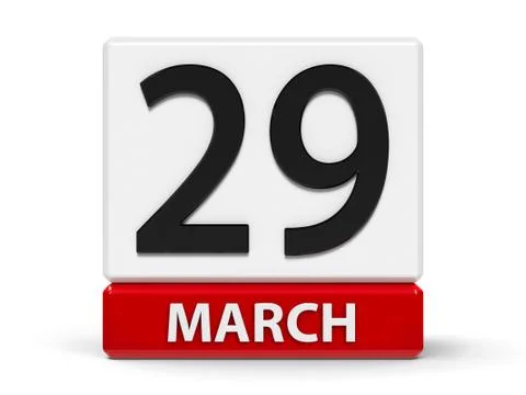 Cubes calendar 29th March Stock Illustration