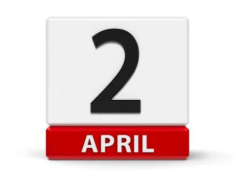 Cubes calendar 2nd April Stock Illustration