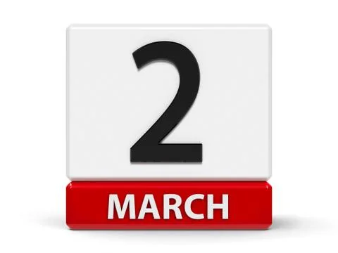 Cubes calendar 2nd March Stock Illustration